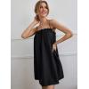 imageOYOANGLE Womens Spaghetti Straps Sleeveless Loose Ruffle A Line Cami Short Dress with PocketBlack