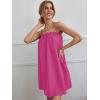 imageOYOANGLE Womens Spaghetti Straps Sleeveless Loose Ruffle A Line Cami Short Dress with PocketHot Pink