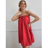 imageOYOANGLE Womens Spaghetti Straps Sleeveless Loose Ruffle A Line Cami Short Dress with PocketRed Bright