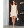 imageOYOANGLE Womens Summer Beach Dresses Sleeveless Halter Tie Back Solid Backless Flared Short DressApricot