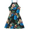 imageOYOANGLE Girls Casual Boho Floral Print Sleeveless ALine Swing Cami Hawaiian Dress SundressBlue Print
