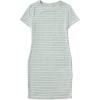 imageOYOANGLE Girls Summer TShirt Dress Striped Print Short Sleeve Ribbed Knit Casual DressMint Green