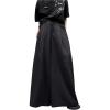 imageOYOANGLE Mens Baggy Wide Leg Pants Button Front Pleated Long Trousers Zipper Fly Palazzo Pants StreetwearBlack