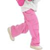 imageOYOANGLE Mens Casual Cargo Pants Drawstring Elastic Waist Flap Pocket Street Baggy Jogger TrousersSolid Pink