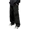 imageOYOANGLE Mens Drawstring Elastic Waist Flap Pocket Side Casual Streetwear Jogger Cargo PantsBlack