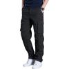 imageOYOANGLE Mens Drawstring Elastic Waist Flap Pockets Cargo Pants Straight Leg Casual TrousersBlack
