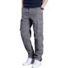 imageOYOANGLE Mens Drawstring Elastic Waist Flap Pockets Cargo Pants Straight Leg Casual TrousersDark Grey