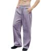 imageOYOANGLE Mens Drawstring Waist Straight Wide Leg Baggy Pants Workout Athletic Sweatpants with PocketLight Purple
