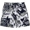 imageOYOANGLE Mens Graphic Print Drawstring Elastic Waist Shorts Casual Tie Dye Running Athletic Sport ShortsBlack White Letter