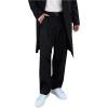 imageOYOANGLE Mens Pleated Trousers Straight Leg Business Work Office Casual Dress Pants Pockets Long SlacksBlack