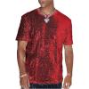 imageOYOANGLE Mens Sparkly Sequin Shirt Crew Neck Short Sleeve Shiny Tee Tops Nightclub Glitter T ShirtsRed