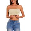 imageOYOANGLE Womens Bandeau Bralette Seamless NonSlip Comfortable Strapless BraApricot