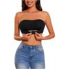 imageOYOANGLE Womens Bandeau Bralette Seamless NonSlip Comfortable Strapless BraBlack