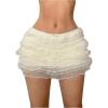 imageOYOANGLE Womens Bow Sheer Mesh Ruffled Mini Skirt Y2K Low Waist Layered A Line SkirtsApricot