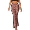 imageOYOANGLE Womens Floral Print High Waist Yoga Pants Wide Leg Pants Bell Bottom TrousersBrown Print