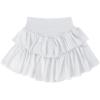 imageOYOANGLE Womens High Waist Tiered Skirt Cute Summer Flowy Ruffle Mini SkirtsWhite