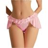 imageOYOANGLE Womens Lingerie Lace Ruffle Panties Bowknot Mid Waist Thongs UnderwearLight Pink