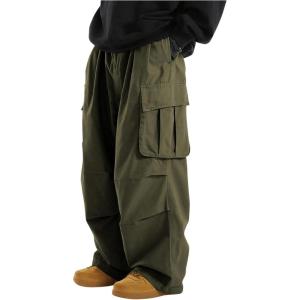 imageOYOANGLE Mens Drawstring Elastic Waist Flap Pockets Streetwear Baggy Cargo Pants Joggers Hiking TrousersDeep Green