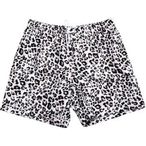 imageOYOANGLE Mens Leopard Graphic Print Adjustable Elastic Waist Drawstring Workout ShortsBlack Beige White