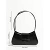 imageOYOANGLE Womens Bow Decor Zipper Top Handle Handbags Lightweight Solid Casual Shoulder Bags Clutch PurseBlack