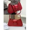 imageOYOANGLE Womens Bow Decor Zipper Top Handle Handbags Lightweight Solid Casual Shoulder Bags Clutch PurseRed