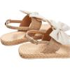 imageOYOANGLE Womens Bow Pearl Decor Open Toe Flip Flop Sandals Slingback Flat Summer Vacation Thong SandalsKhaki