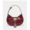 imageOYOANGLE Womens Buckled Leather Shoulder Bags Vintage Zipper Clutch Handbags Small Hobo Bag with Adjustable StrapBurgundy