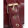 imageOYOANGLE Womens Buckled Leather Shoulder Bags Vintage Zipper Clutch Handbags Small Hobo Bag with Adjustable StrapBurgundy
