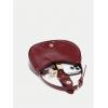 imageOYOANGLE Womens Buckled Leather Shoulder Bags Vintage Zipper Clutch Handbags Small Hobo Bag with Adjustable StrapBurgundy
