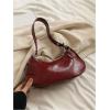 imageOYOANGLE Womens Buckled Punk Shoulder Bags Zipper Top Handle Handbags Y2k Adjustable Strap Underarm BagsBurgundy