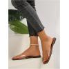 imageOYOANGLE Womens Clear Square Open Toe Sandals Pu Leather Flat Slide On Sandals Transparent Outdoor SlippersBrown