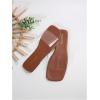 imageOYOANGLE Womens Clear Square Open Toe Sandals Pu Leather Flat Slide On Sandals Transparent Outdoor SlippersBrown