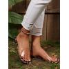 imageOYOANGLE Womens Clear Square Open Toe Sandals Pu Leather Flat Slide On Sandals Transparent Outdoor SlippersBrown Black