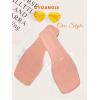 imageOYOANGLE Womens Clear Square Open Toe Sandals Pu Leather Flat Slide On Sandals Transparent Outdoor SlippersPink