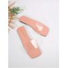 imageOYOANGLE Womens Clear Square Open Toe Sandals Pu Leather Flat Slide On Sandals Transparent Outdoor SlippersPink