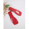 imageOYOANGLE Womens Clear Square Open Toe Sandals Pu Leather Flat Slide On Sandals Transparent Outdoor SlippersRed