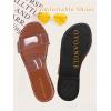 imageOYOANGLE Womens Clear Strap Flat Sandals Open Toe Double Band Casual Slide SandalsBrown
