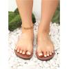 imageOYOANGLE Womens Clear Strap Flat Sandals Open Toe Double Band Casual Slide SandalsLight Brown