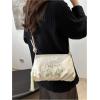 imageOYOANGLE Womens Floral Embroidered Shoulder Bags Fringe Small Underarm Purse Handbags Elegant Crossbody BagWhite