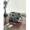 imageOYOANGLE Womens Flower Embroidery Clutch Purse Kiss Lock Shoulder Bags Evening HandbagBlack