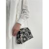 imageOYOANGLE Womens Flower Embroidery Clutch Purse Kiss Lock Shoulder Bags Evening HandbagBlack