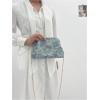 imageOYOANGLE Womens Flower Embroidery Clutch Purse Kiss Lock Shoulder Bags Evening HandbagBlue