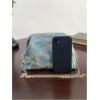 imageOYOANGLE Womens Flower Embroidery Clutch Purse Kiss Lock Shoulder Bags Evening HandbagBlue
