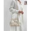 imageOYOANGLE Womens Flower Embroidery Clutch Purse Kiss Lock Shoulder Bags Evening HandbagGold
