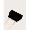 imageOYOANGLE Womens Kiss Lock Top Handle Solid Evening Bag Chain Shoulder Strap Glamorous Clutch PursesBlack