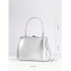 imageOYOANGLE Womens Kiss Lock Top Handle Solid Evening Bag Chain Shoulder Strap Glamorous Clutch PursesSilver