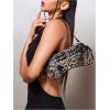 imageOYOANGLE Womens Leopard Print Shoulder Bags PU Leather Zipper Buckled Y2K Clutch Purses Funky Hobo BagBrown