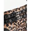 imageOYOANGLE Womens Leopard Print Shoulder Bags PU Leather Zipper Buckled Y2K Clutch Purses Funky Hobo BagBrown