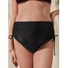 imageOYOANGLE Womens Maternity Swimsuit Bottom Ruched Drawstring Side High Waist Bikini Briefs PantyBlack