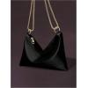 imageOYOANGLE Womens Metallic Chain Shoulder Bag Satin Evening Purse Tote Bags Zipper Formal Clutch HandbagsBlack